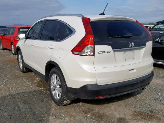 5J6RM3H70CL026013 - 2012 HONDA CR-V EXL WHITE photo 3