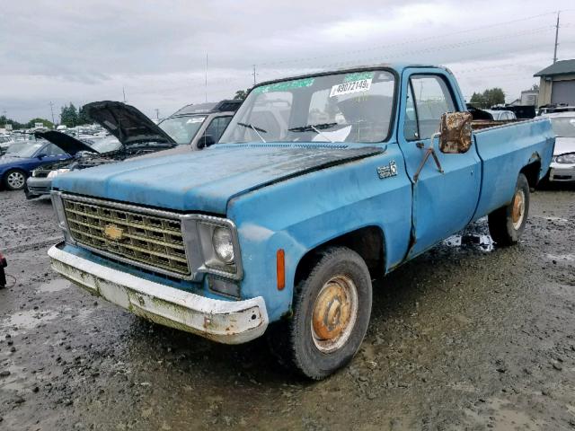 CCY245F394993 - 1975 CHEVROLET PICK UP BLUE photo 2