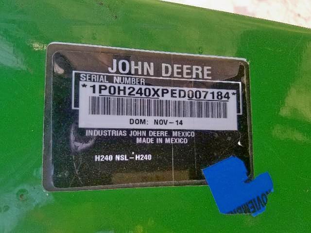 1P0H240XPED007184 - 2015 JOHN DEERE BUCKET GREEN photo 10