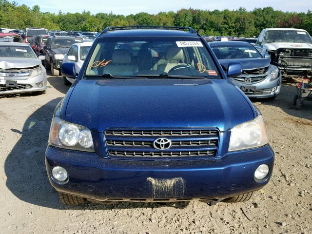 JTEHF21A010031718 - 2001 TOYOTA HIGHLANDER BLUE photo 9