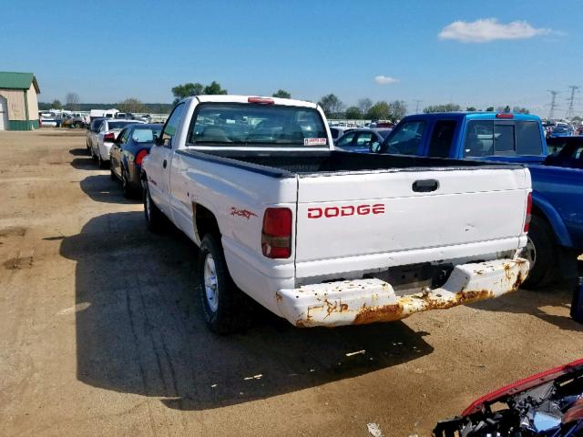 1B7HC16Y8VS276046 - 1997 DODGE RAM 1500 WHITE photo 3