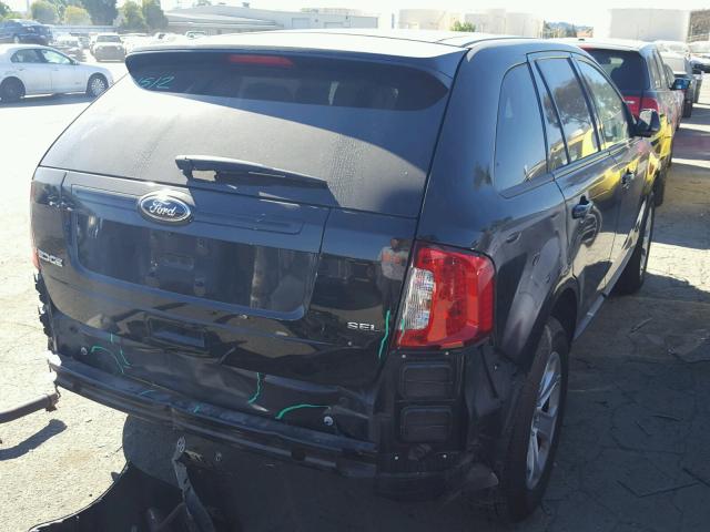 2FMDK3JCXDBB07255 - 2013 FORD EDGE SEL BLACK photo 4