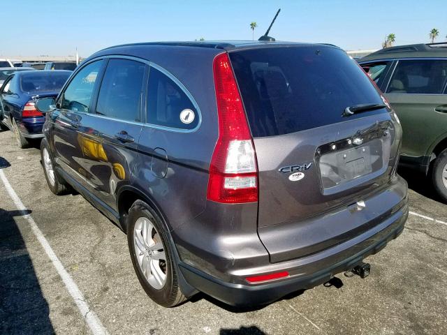 5J6RE3H7XBL034566 - 2011 HONDA CR-V EXL GRAY photo 3