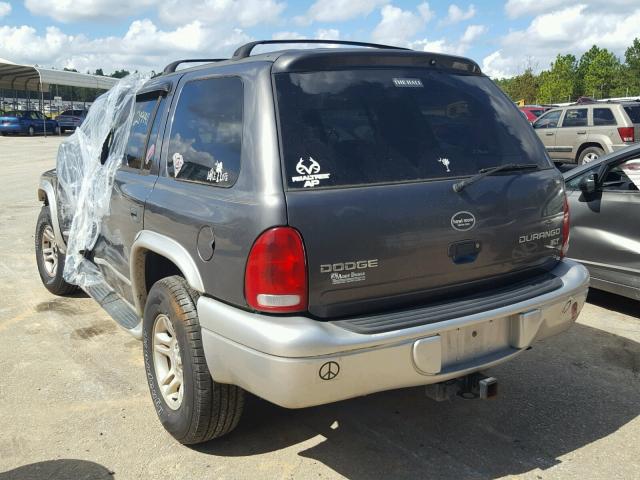 1D4HS58N93F529302 - 2003 DODGE DURANGO SL GRAY photo 3