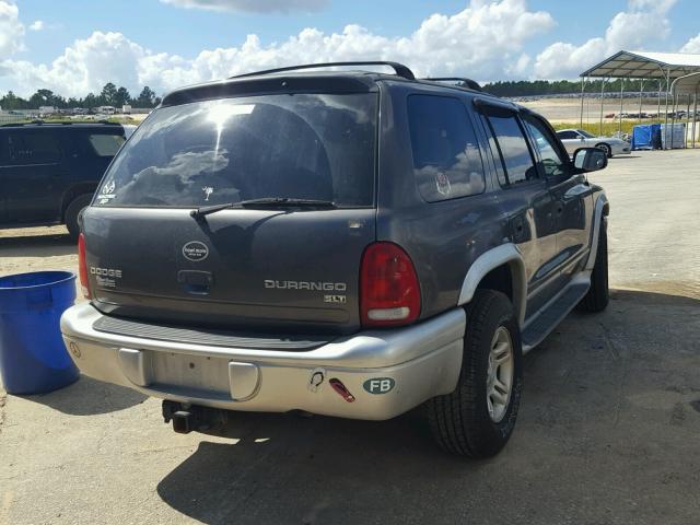 1D4HS58N93F529302 - 2003 DODGE DURANGO SL GRAY photo 4