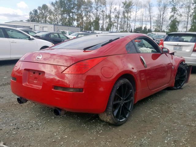 JN1AZ34D36M302279 - 2006 NISSAN 350Z COUPE RED photo 4