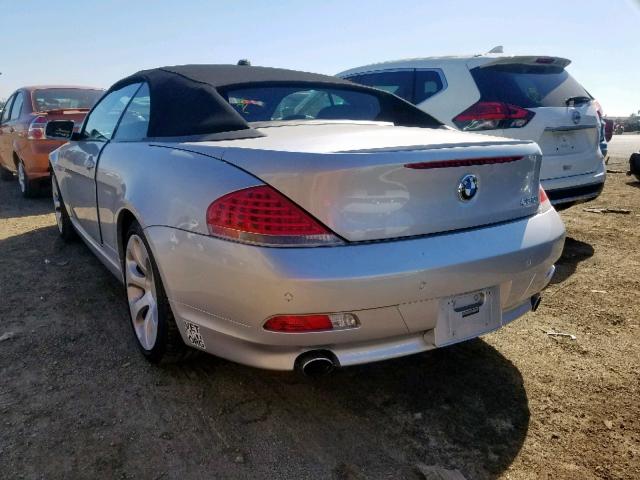 WBAEK13476CN76323 - 2006 BMW 650 I SILVER photo 3