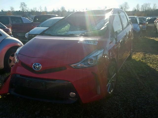 JTDZN3EU3FJ020283 - 2015 TOYOTA PRIUS V RED photo 2