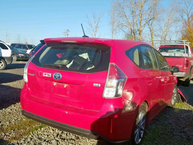 JTDZN3EU3FJ020283 - 2015 TOYOTA PRIUS V RED photo 4