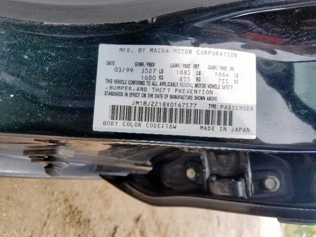 JM1BJ2218X0167577 - 1999 MAZDA PROTEGE ES 黑色 照片 10