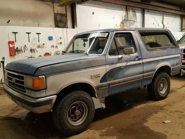 1FMEU15HXKLA48164 - 1989 FORD BRONCO U10 BLUE photo 2