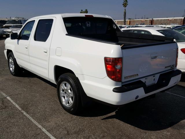 2HJYK16409H502492 - 2009 HONDA RIDGELINE WHITE photo 3