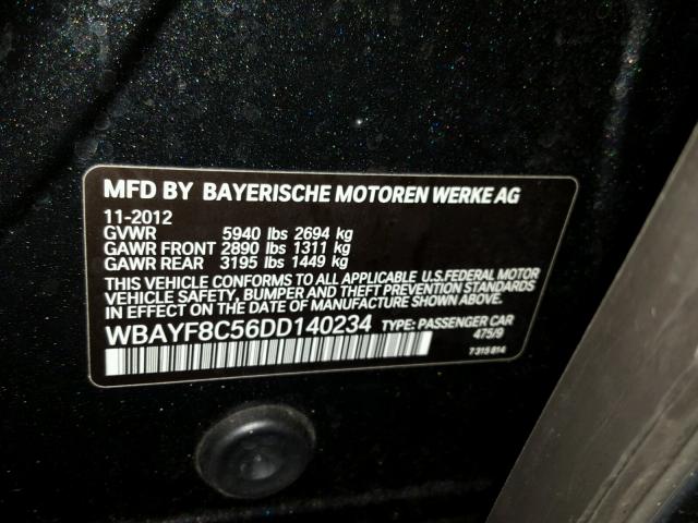 WBAYF8C56DD140234 - 2013 BMW 750LI XDRI BLACK photo 10