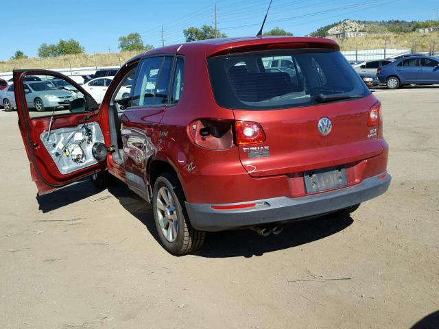 WVGBV7AX2AW002566 - 2010 VOLKSWAGEN TIGUAN SE RED photo 3