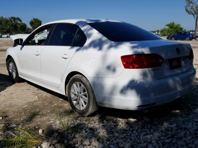 3VW2K7AJ9EM308305 - 2014 VOLKSWAGEN JETTA BASE WHITE photo 3