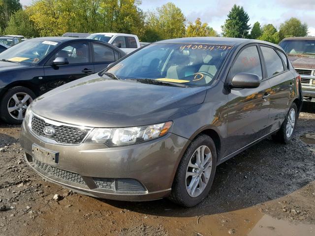 KNAFU5A26B5347119 - 2011 KIA FORTE EX GRAY photo 2