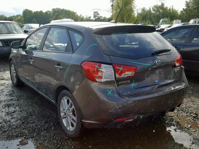 KNAFU5A26B5347119 - 2011 KIA FORTE EX GRAY photo 3