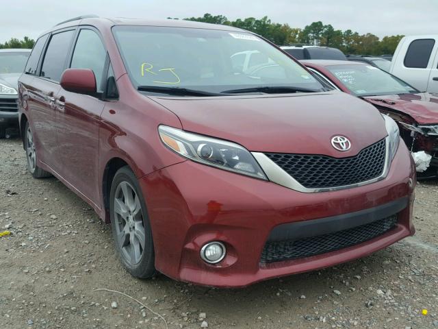 5TDXZ3DC0HS818850 - 2017 TOYOTA SIENNA SE MAROON photo 1