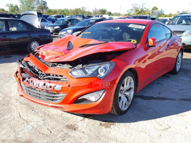 KMHHT6KD2EU115045 - 2014 HYUNDAI GENESIS CO RED photo 2