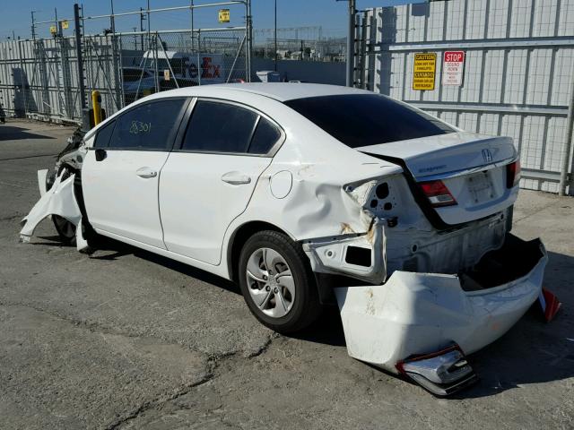 19XFB2F51DE204807 - 2013 HONDA CIVIC LX WHITE photo 3