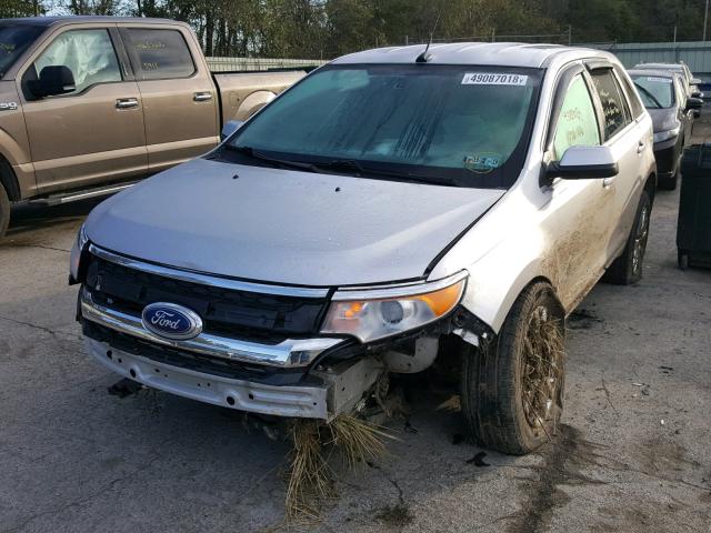 2FMDK4KC1EBA35030 - 2014 FORD EDGE LIMIT GRAY photo 2