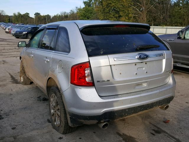 2FMDK4KC1EBA35030 - 2014 FORD EDGE LIMIT GRAY photo 3