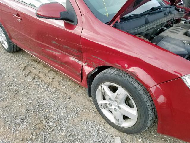 1G1AL18F777189444 - 2007 CHEVROLET COBALT LT MAROON photo 9