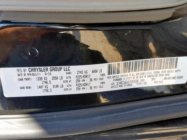 2C4RC1BG0ER363586 - 2014 CHRYSLER TOWN & COU BLACK photo 10