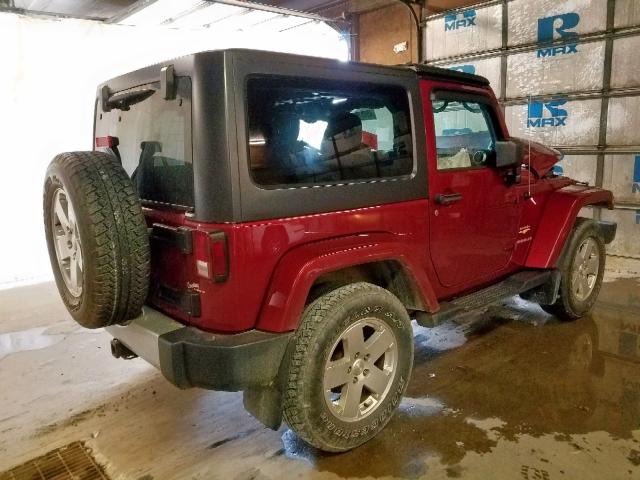 1J4AA5D19BL593502 - 2011 JEEP WRANGLER S BURGUNDY photo 4