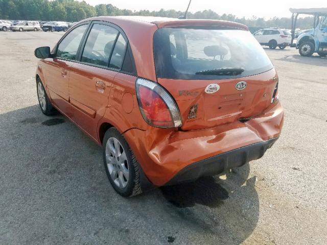 KNADH5A3XA6659053 - 2010 KIA RIO LX ORANGE photo 3