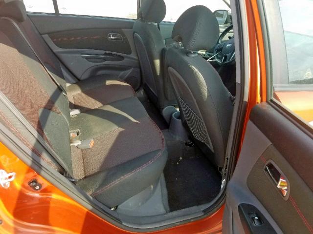 KNADH5A3XA6659053 - 2010 KIA RIO LX ORANGE photo 6