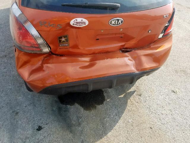 KNADH5A3XA6659053 - 2010 KIA RIO LX ORANGE photo 9