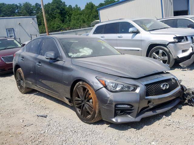 JN1AV7AR8FM850636 - 2015 INFINITI Q50 HYBRID GRAY photo 1