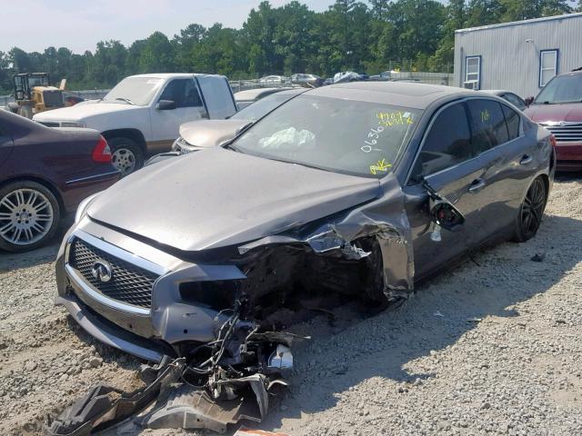 JN1AV7AR8FM850636 - 2015 INFINITI Q50 HYBRID GRAY photo 2