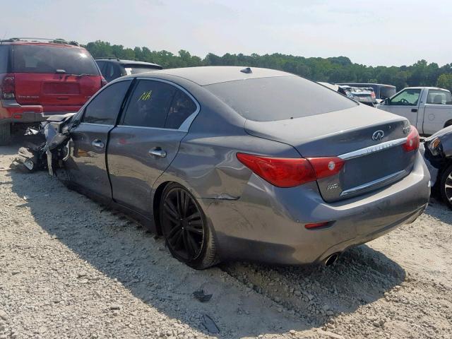 JN1AV7AR8FM850636 - 2015 INFINITI Q50 HYBRID GRAY photo 3