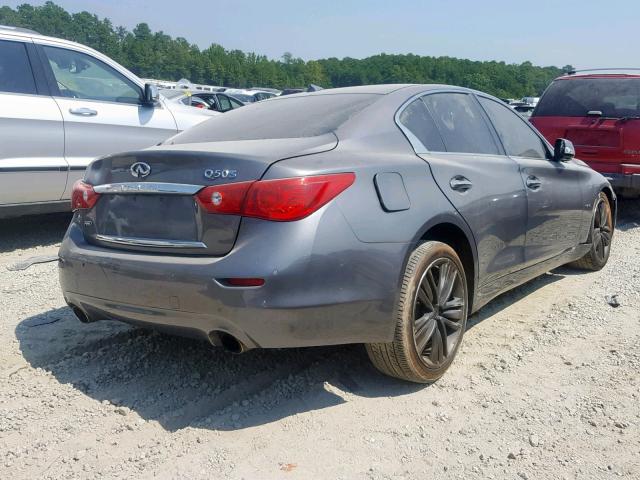 JN1AV7AR8FM850636 - 2015 INFINITI Q50 HYBRID GRAY photo 4