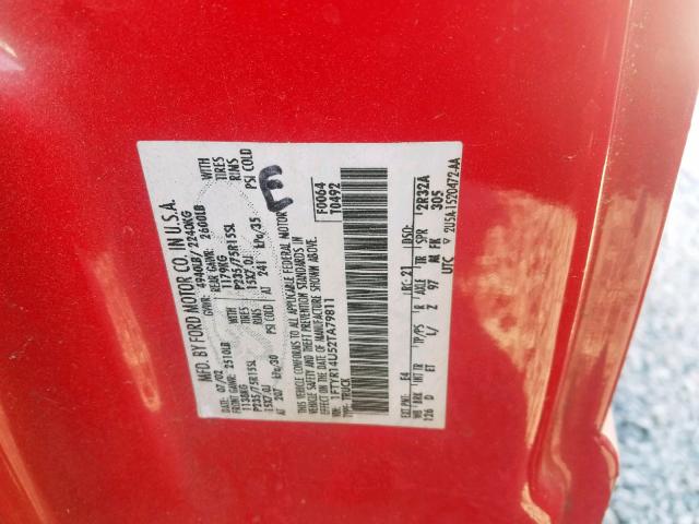 1FTYR14U52TA79811 - 2002 FORD RANGER SUP RED photo 10