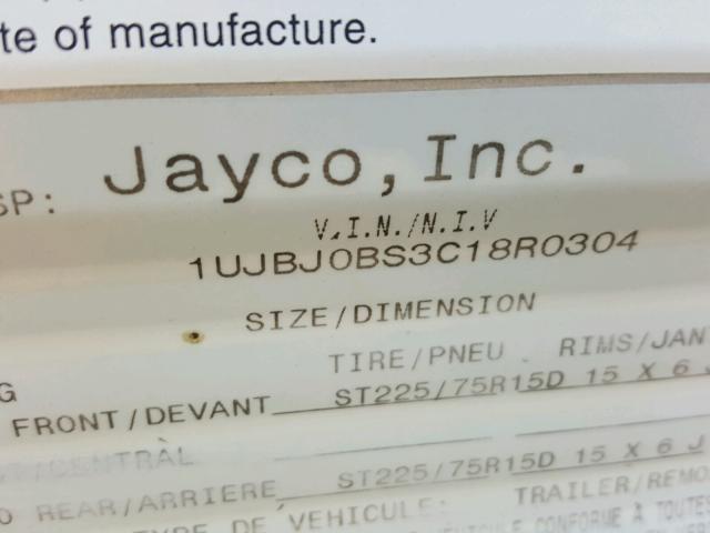 1UJBJ0BS3C18R0304 - 2012 JAYCO JAYFLIGHT  WHITE photo 10