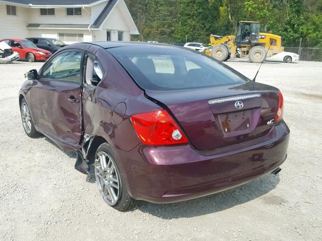 JTKDE167670175434 - 2007 TOYOTA SCION TC მუქწითელი ფოტო 3