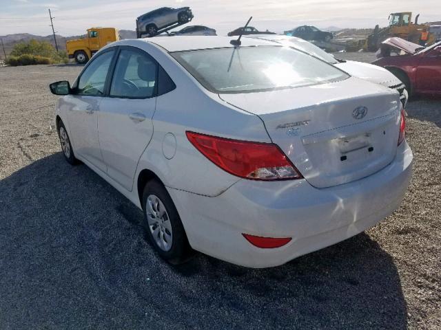 KMHCT4AE3GU160684 - 2016 HYUNDAI ACCENT SE WHITE photo 3