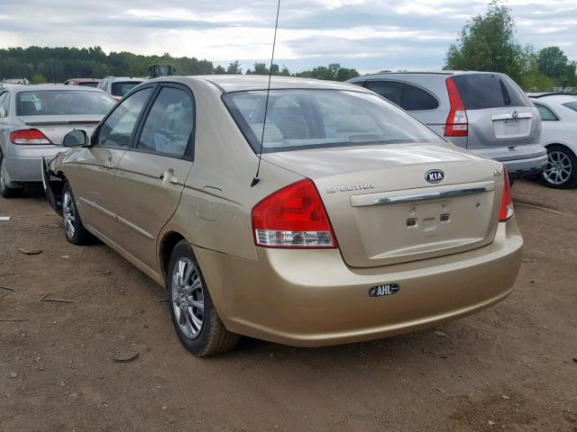 KNAFE222295665436 - 2009 KIA SPECTRA EX GOLD photo 3