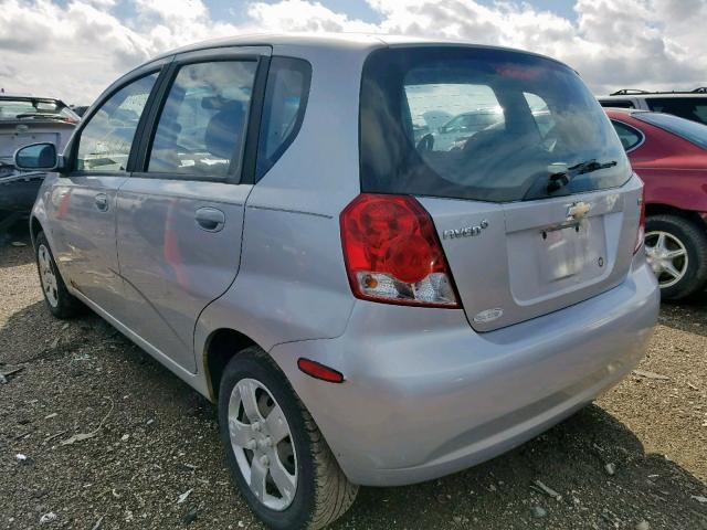 KL1TD66677B776566 - 2007 CHEVROLET AVEO BASE Gümüş foto 3