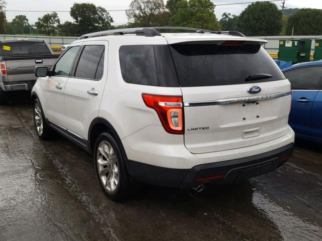 1FMHK7F88BGA30341 - 2011 FORD EXPLORER L WHITE photo 3