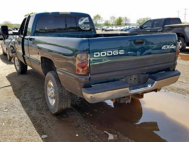 1B7KF2368WJ220511 - 1998 DODGE RAM 2500 GREEN photo 3