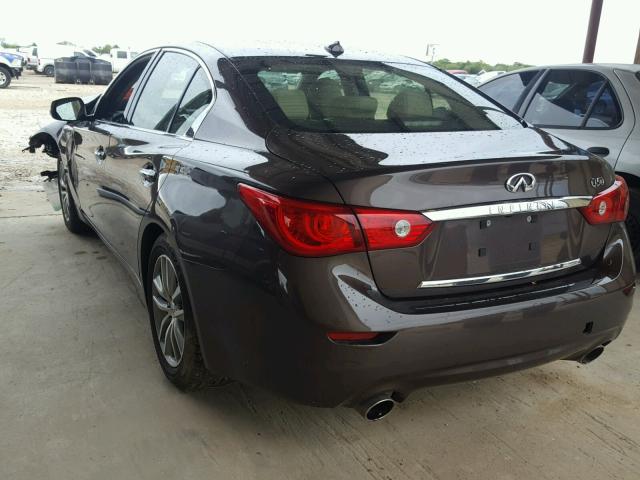 JN1BV7AP3EM683264 - 2014 INFINITI Q50 BASE BROWN photo 3