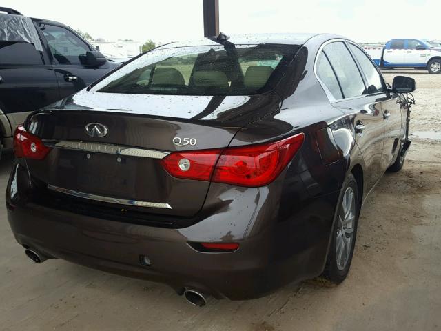 JN1BV7AP3EM683264 - 2014 INFINITI Q50 BASE BROWN photo 4