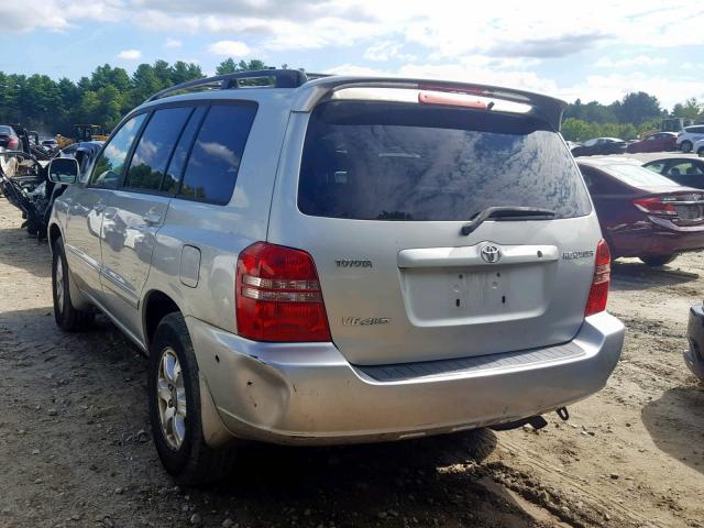 JTEHF21A030123883 - 2003 TOYOTA HIGHLANDER SILVER photo 3