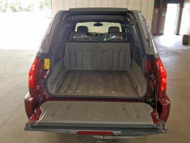 1GKES12P346209742 - 2004 GMC ENVOY XUV BURGUNDY photo 9