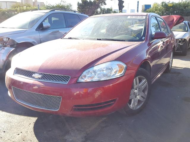 2G1WB5E38E1158840 - 2014 CHEVROLET IMPALA LIM RED photo 2