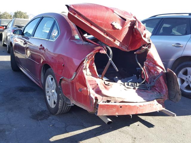 2G1WB5E38E1158840 - 2014 CHEVROLET IMPALA LIM RED photo 3